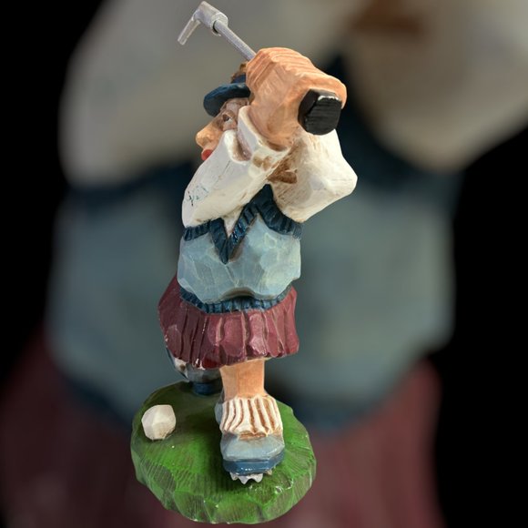 Vtg Set of 2 David Frykman Figurines The Golfers Funny Ol Lady & Ol Man Bookends - Picture 5 of 15